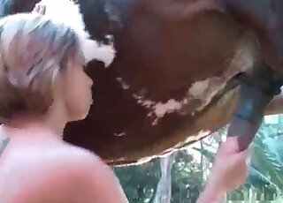 Horse cum vid featuring lots of passionate action - japanese animal sex 